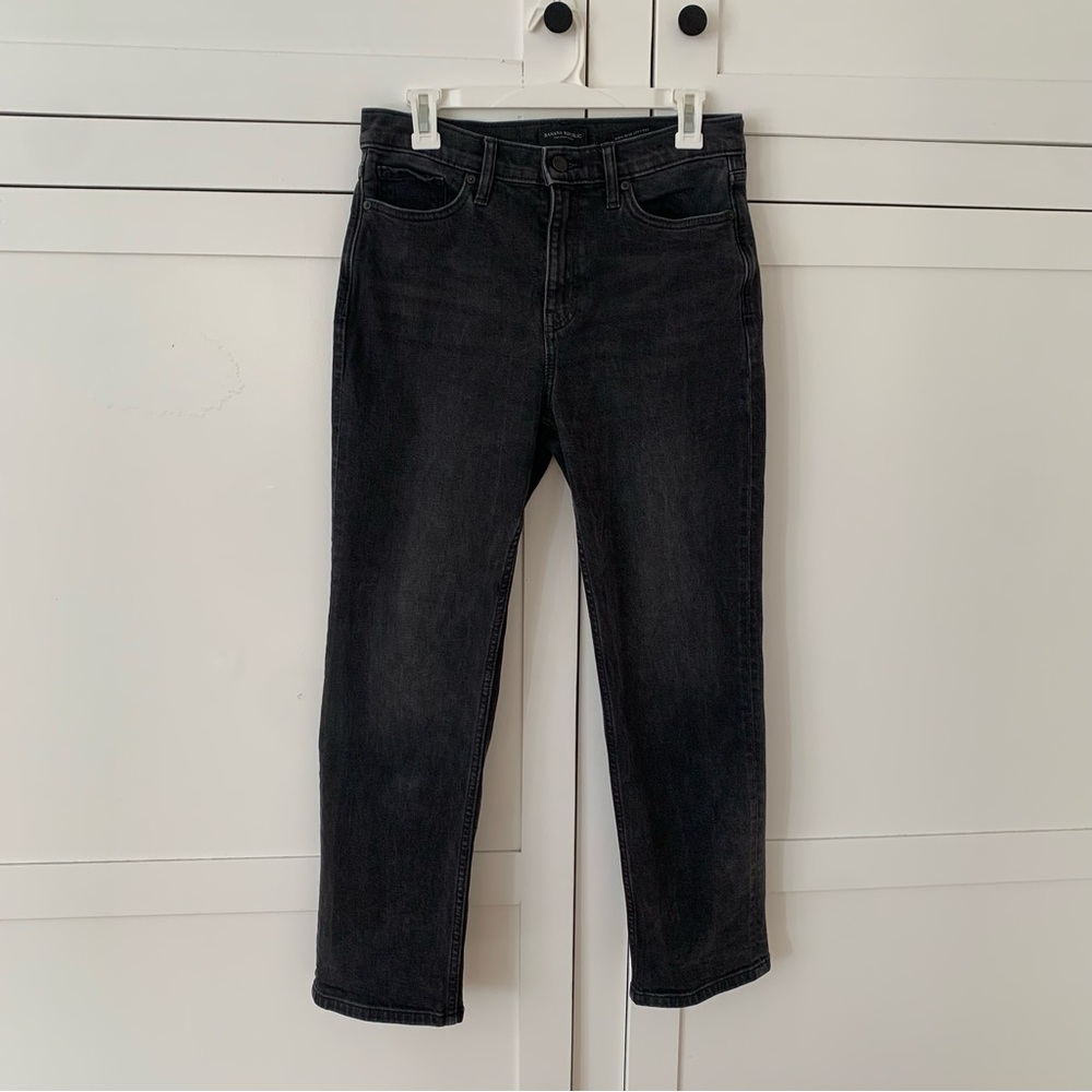 Banana Republic Washed Black High Rise Straight Jeans Size 29 - Picture 3 of 9